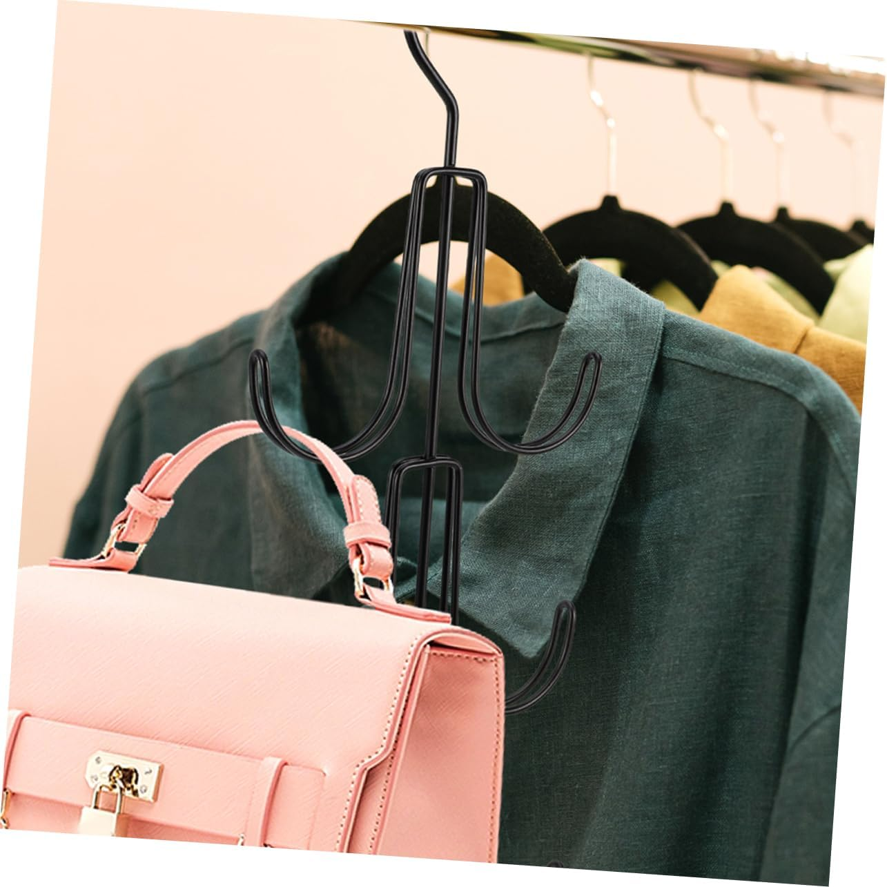 Cabilock Purse Organizer for Closet Bag Organizer Metal Handbag Hanger Sturdy Storage Rack Practical Purse Holder for Closet 2Pcs image number 4