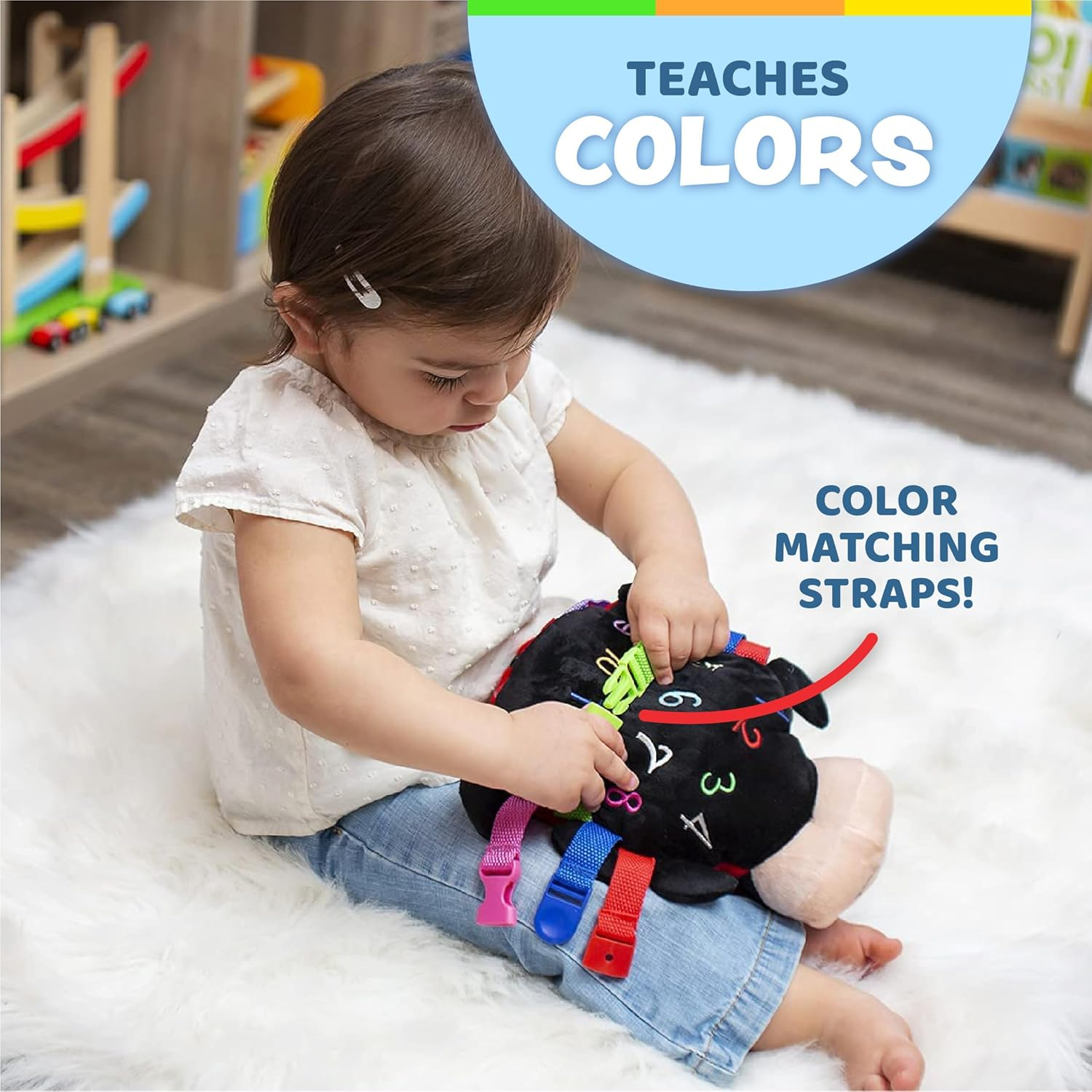 BUCKLE TOY Becky Ladybug - Toddler Early Learning Basic Life Skills Children&rsquo;S Plush Travel Activity image number 1