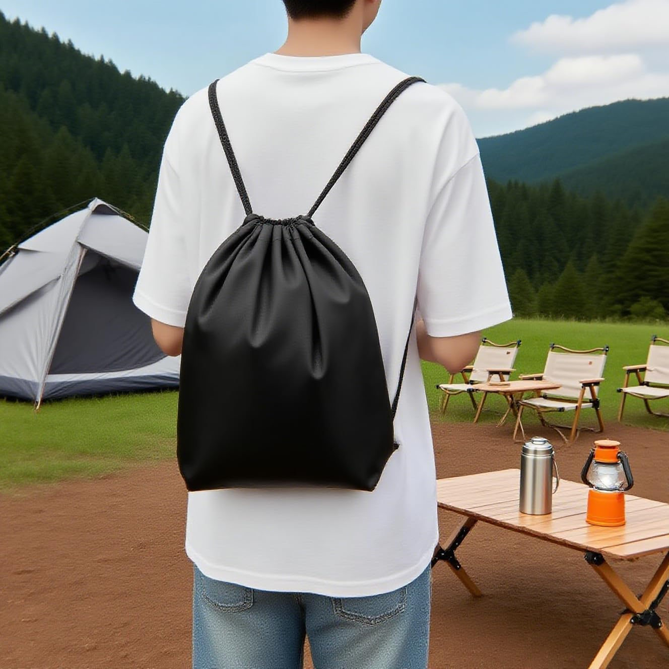 Drawstring Backpack String Bag,Gym Bag,Drawstring with Fitness and Exercise,Multicoloured Drawstring Backpack for Fitness, Multicoloured 6Pcs.