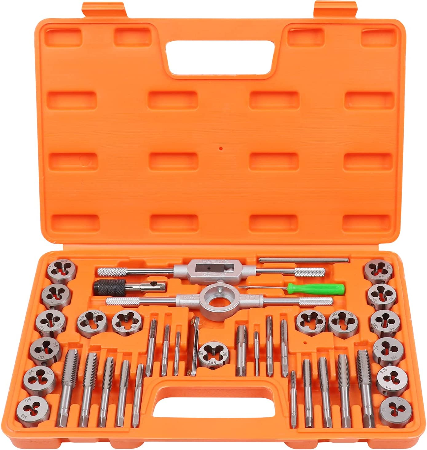 HORUSDY 40-Piece Tap and Die Set, Metric Set Threading Tapping Cutting Tool with Accessories, Pitch Gauge and Storage Case image number 6
