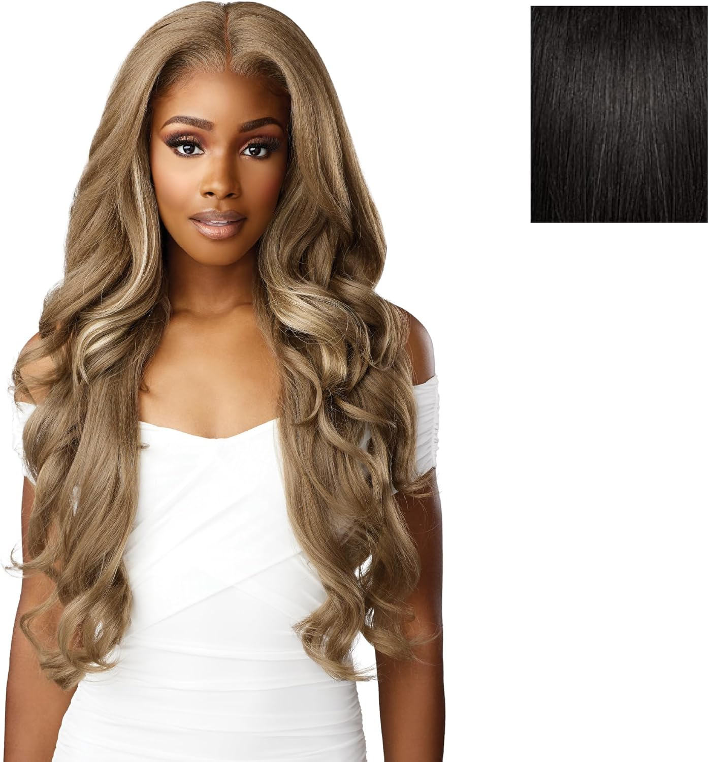 Sensationnel Bare Lace 13X6 Wigs - Unit 4 Glueless Synthetic with 180 Degree Preplucked Hairline Non Lifting 2040 Larger Grid Thinner Lace - Barelace Unit 4 (1B OFFBLACK) - 1B Offblack image number 6