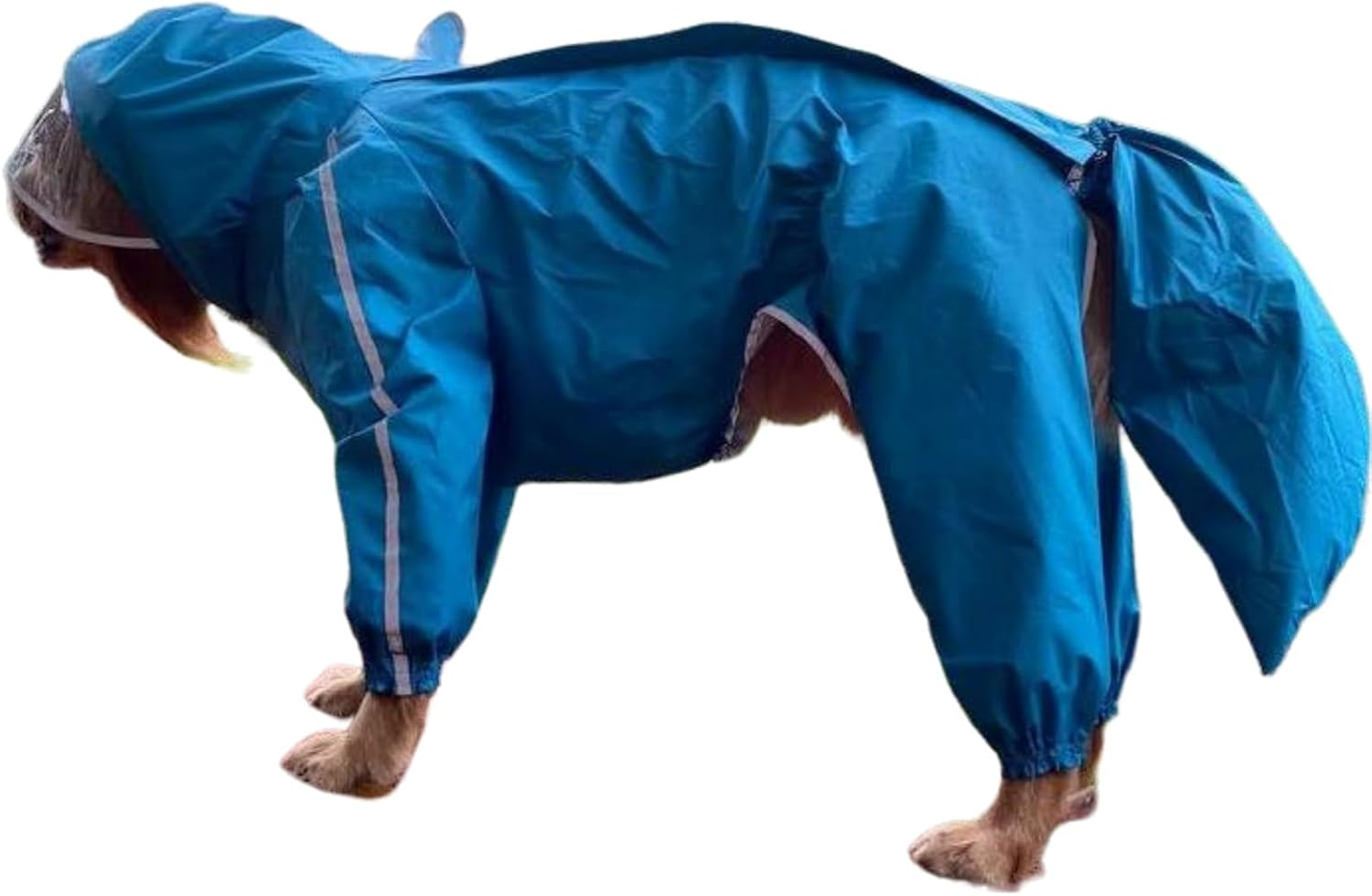 UOSIA Large Dog Raincoat Reflective Waterproof Dog Raincoat Lightweight Dog Rain Hooded Jacket Full Coverage Dog Raincoats with Removable Tail Cover for Dog Walking