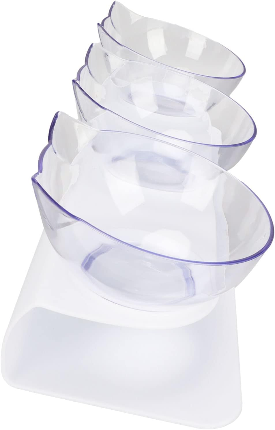 Cat Raised Feeder Bowl 3 Bowls Transparent Detachable Cervical Spine Protection Elevated Cat Food Bowls for Pet Cat Helping to Protect the Safety of the Cat'S Diet image number 2