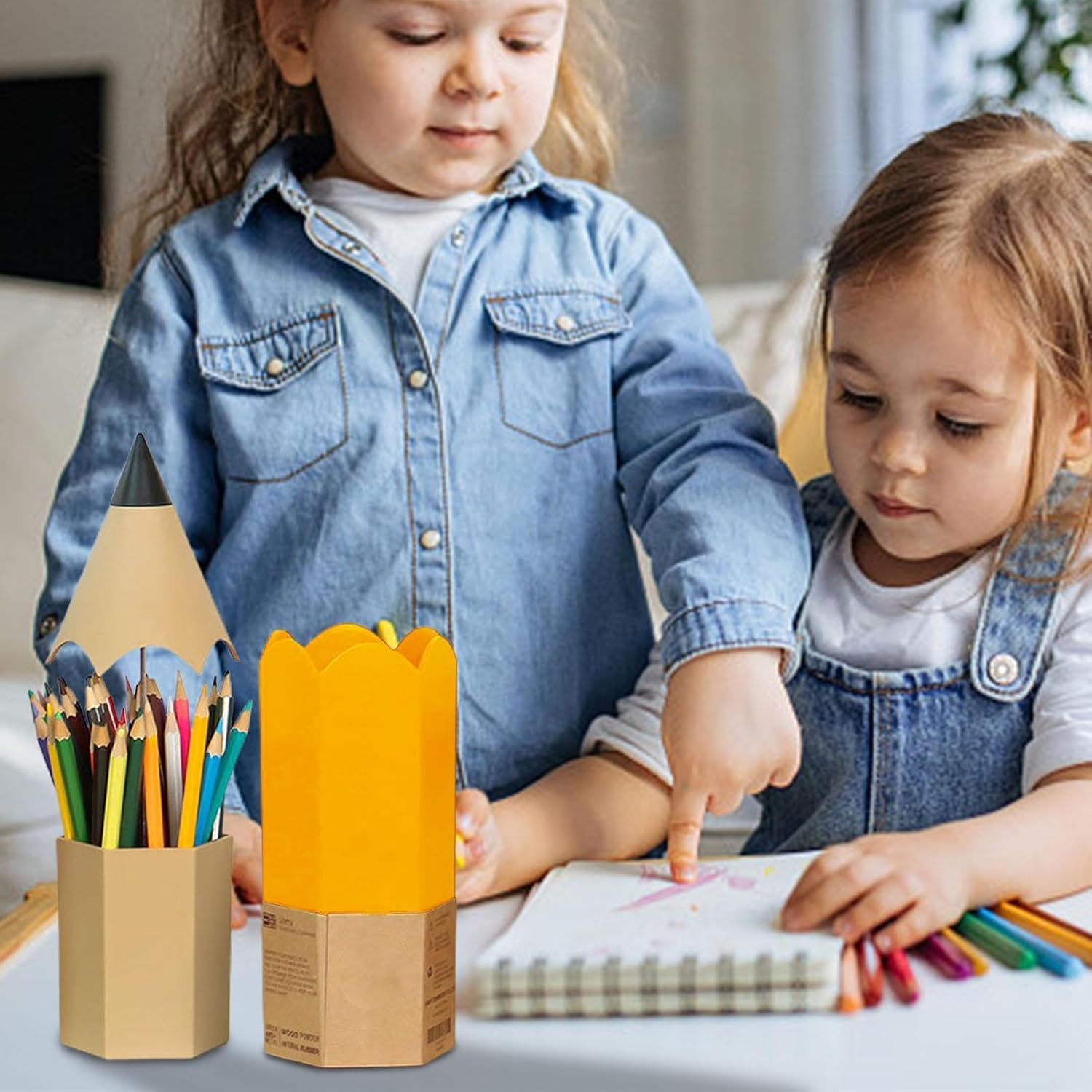 Opilroyn Pencil Holder - Pen Shaped Pencil Dispenser, Office Accessories Pencil Dispenser, Stylish Pen Holder | Creative Pen Dispenser with Dustproof Lid image number 6