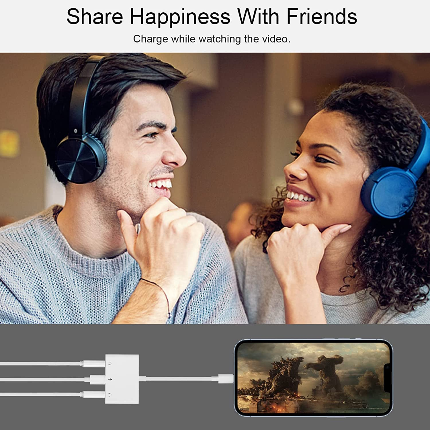 USB C to 3.5Mm Headphone Jack Audio Splitter,3 in 1 Dual 3.5Mm Headphone Jack+Usb C Audio Charge Adapter for Ipad Pro Google Pixel 2/2XL/3/3XL HTC U11 Macbook image number 5