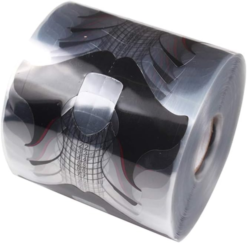 Beauty Leader 500 Pcs/Roll Nail Form Stickers Clear Nail Art Guide Form Acrylic UV Gel Tips Extension (Black Butterfly Design) image number 5