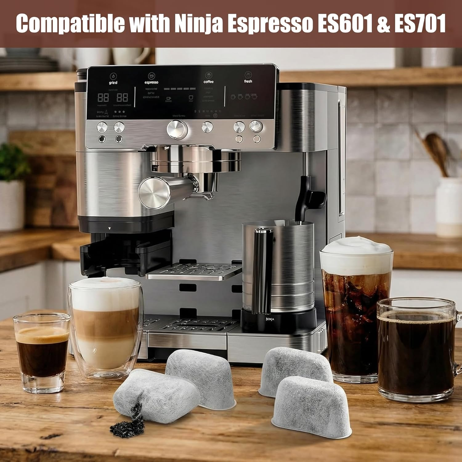 EUIOOVM Activated Carbon Filter Carbon Filter for Ninja Coffee Machine, Pack of 12 Coffee Filters for Ninja Luxe Premier ES601EU & Ninja Luxe Pro ES701EU, Accessories Ninja Coffee Machine, Replacement image number 5