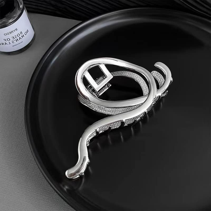 Silver Circle Geometry Metal Hair Claw Clips, Large Hair Claw Nonslip Hair Barrettes Non-Slip No Broken Strong Hold Hair Clamps Fashion Hair Accessories for Woman and Girls with Long Thick Thin Curly image number 1