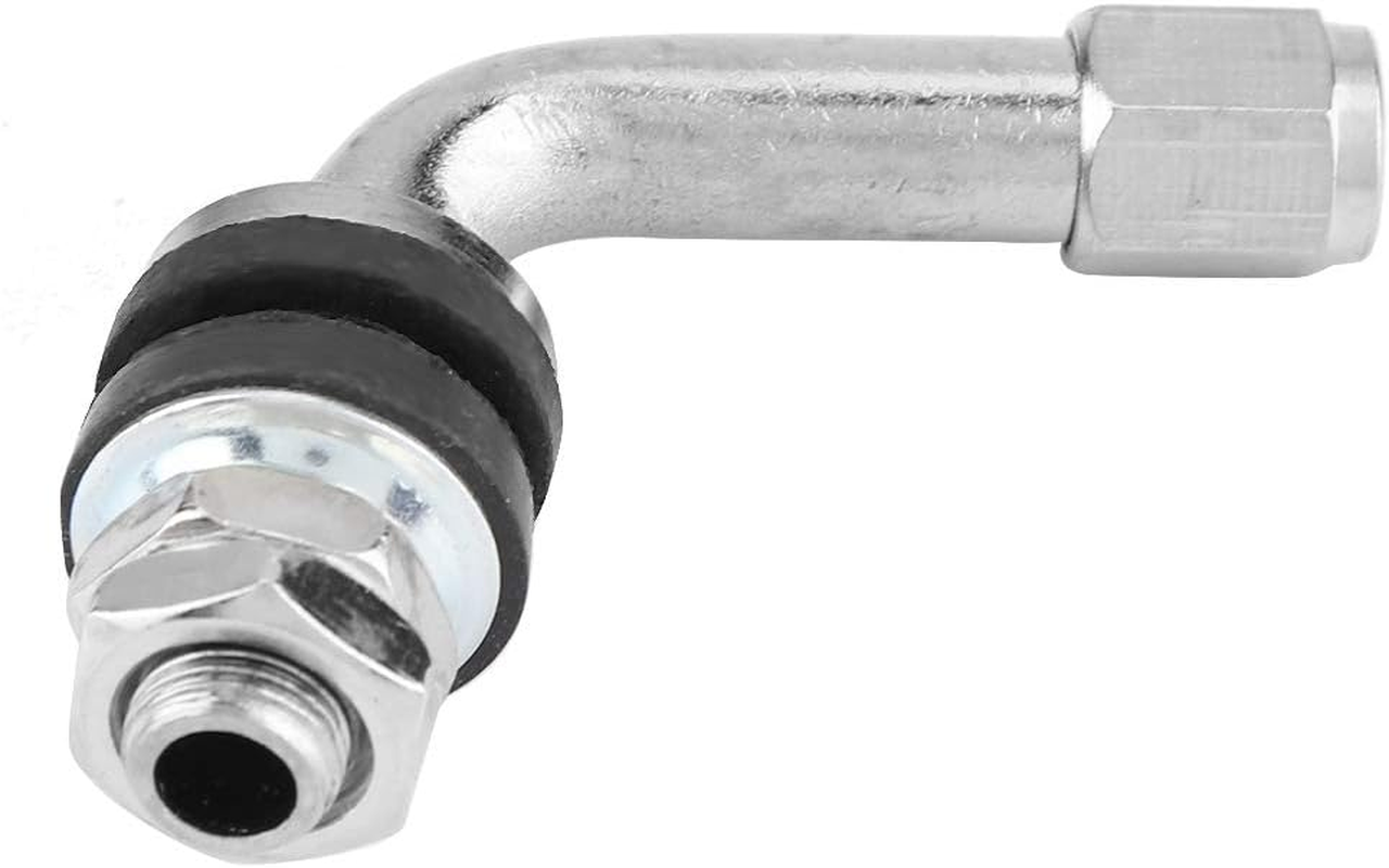 Tyre Valve Stem 4 Pcs 90 Degree Angle Car Motorcycle Tire Valve Stem Aluminum Alloy and Rubber Durable Automotive Wheel Tyre Adapter Tools image number 5