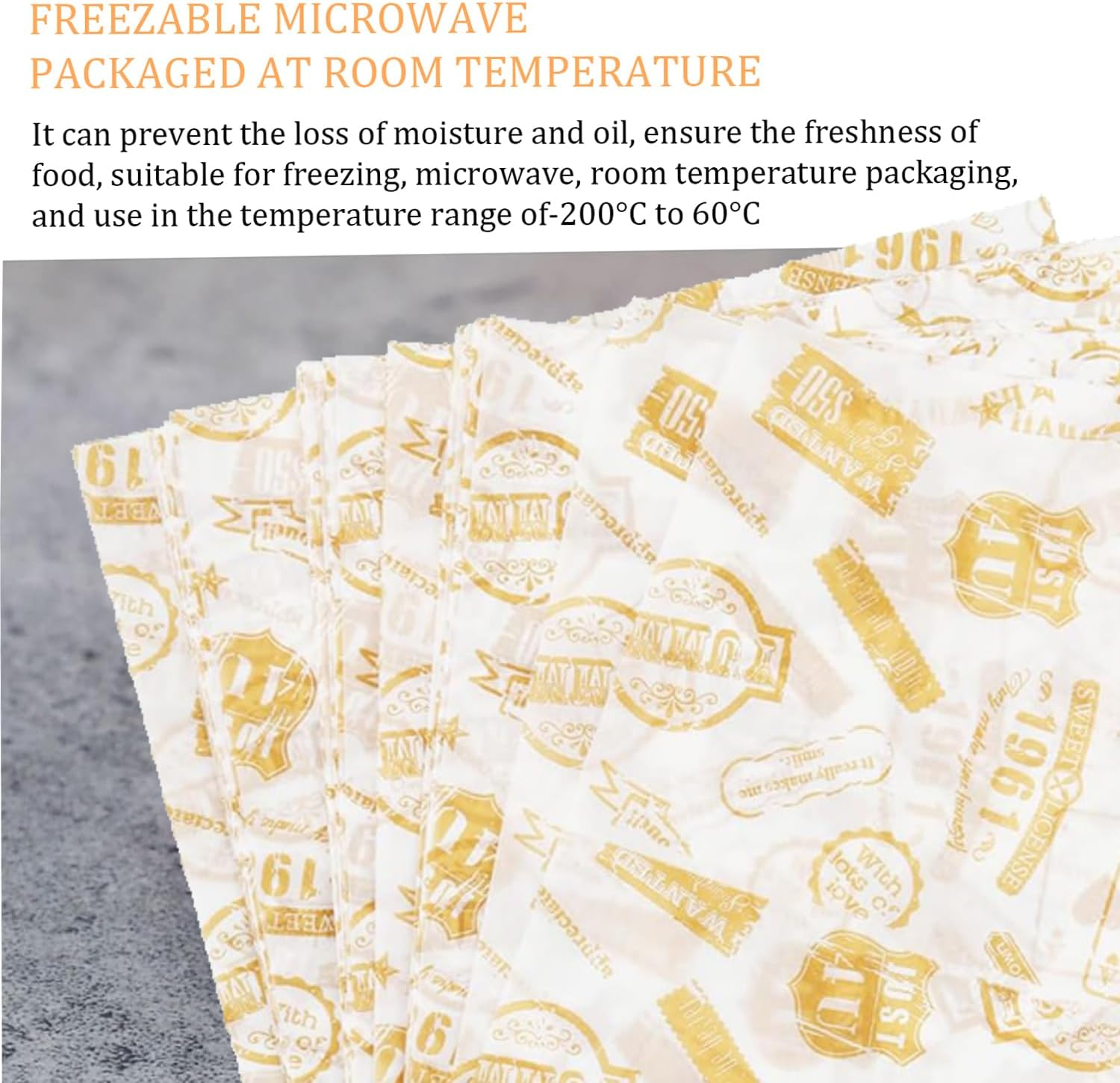 Xinghonyac 100 Pcs Food Grade Wrap Paper, Greaseproof Sandwich Wrap Paper, Baking Wrapping Paper, Food Wrapping Paper, Deli Paper Wax Paper for Sweets, Cakes, Cheese, Chips, Cookies, Sandwiches (C) image number 4