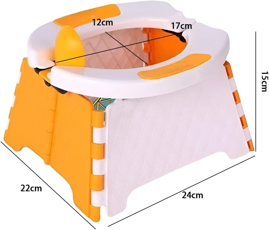 Portable Potty,Foldable Potty Training Seat,Potty Chair,Car Small Toilet,Kids Oldable Urinal,With 30Pcs Trash Bag,For Home, Car, Outdoor,Indoor,Travel, Picni (Orange) image number 6