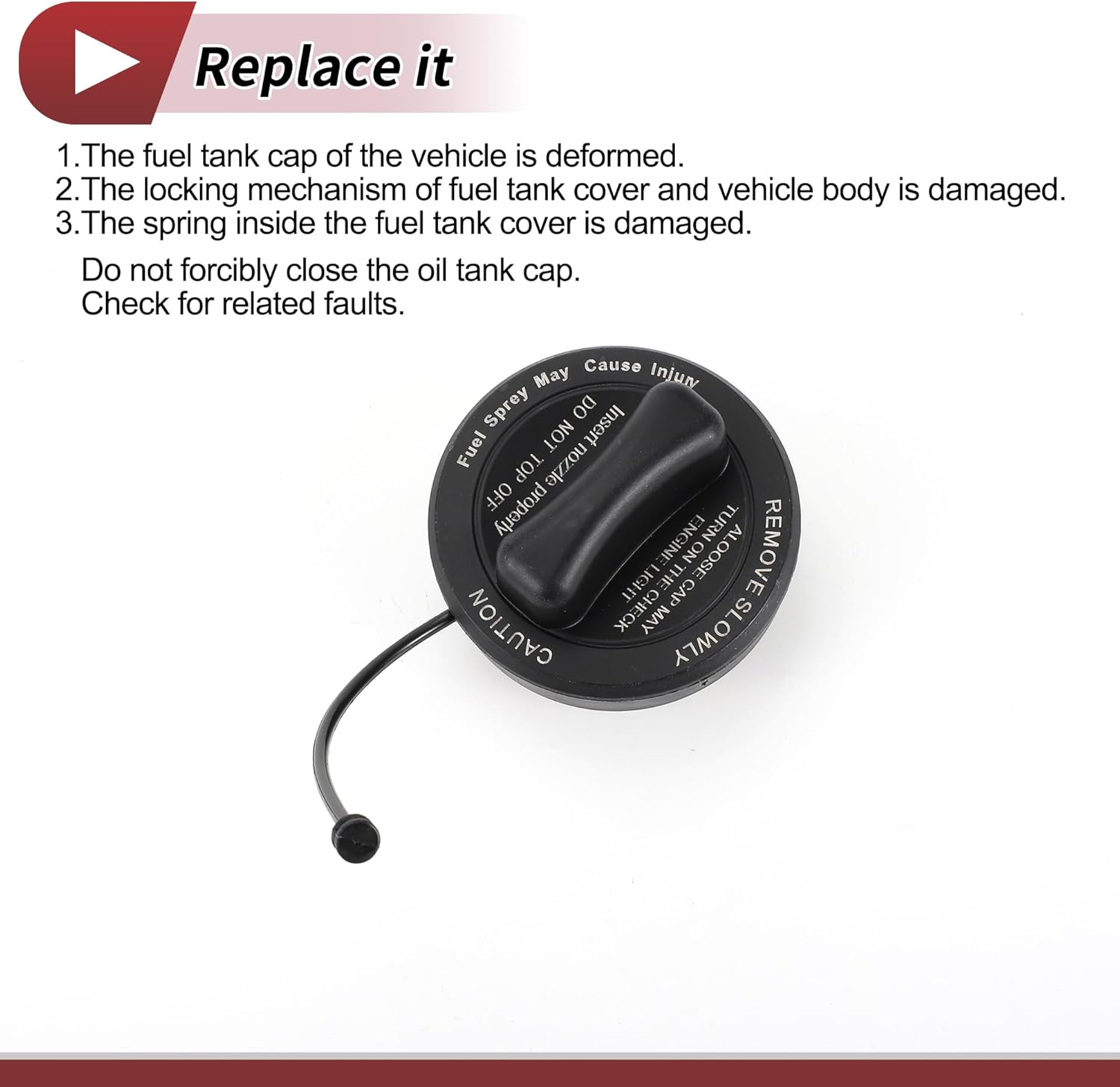 X AUTOHAUX Gas Fuel Cap for Mercedes-Benz CLA45 AMG 2014-2018 Fuel Tank Cap No.A2224700005 Black White Blue