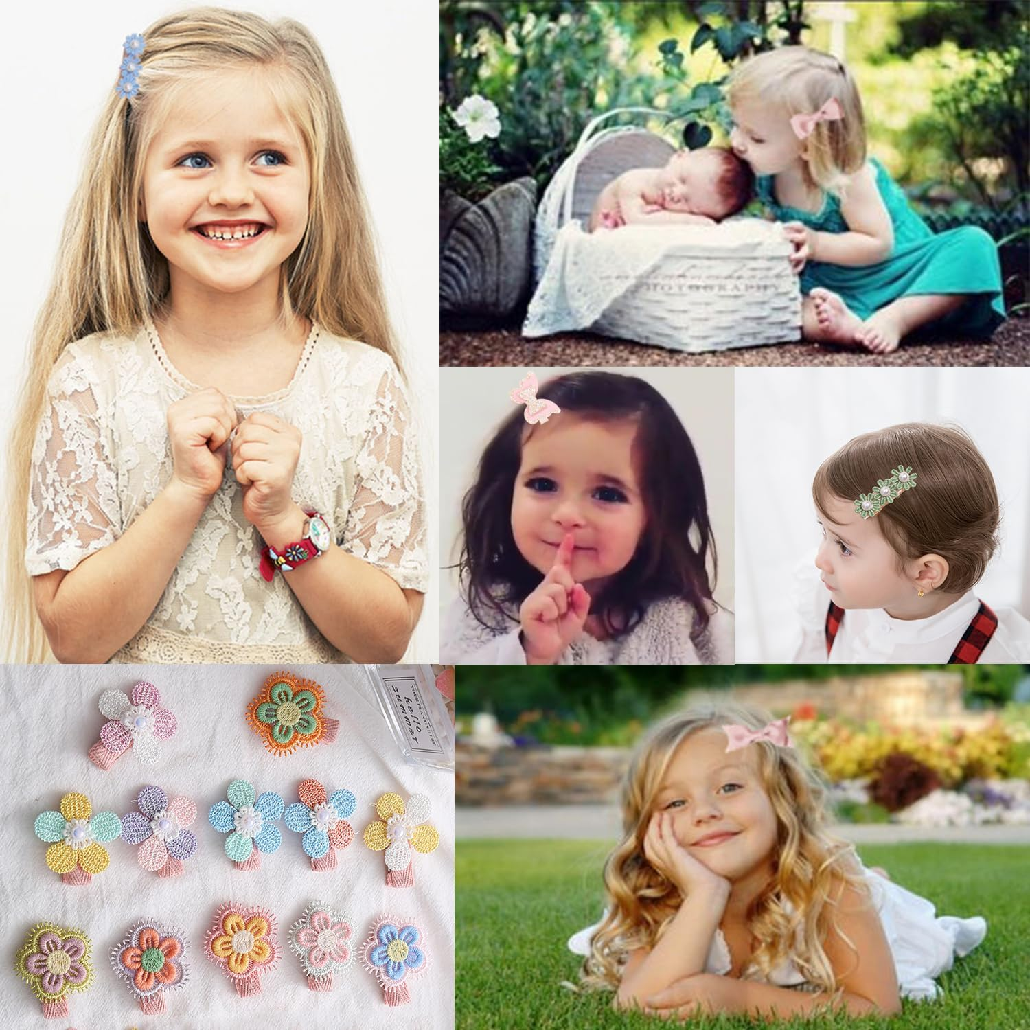 Taicols Knitted Hairpins Baby Hair Clips, 12 Pcs Plush Baby Flower Hairpins Girls Hair Clips Toddler Barrettes Fully Lined Alligator Clips Baby Girl Hair Clips for Girls Toddler Kids Children(Style 4) - Style 3 image number 5