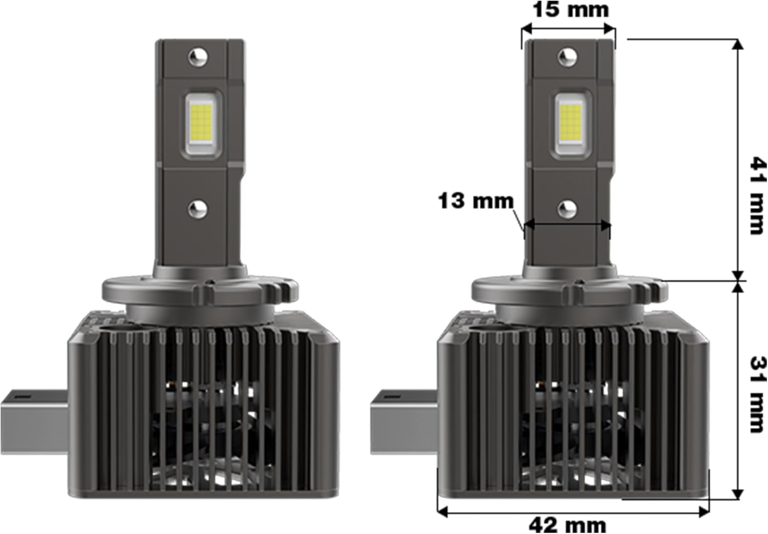 Simoni Racing D3S Kit of 2 D3S LED Bulbs - 6500K White - Canbus LED Headlight Conversion Kit Compatible with Original Xenon Control Unit