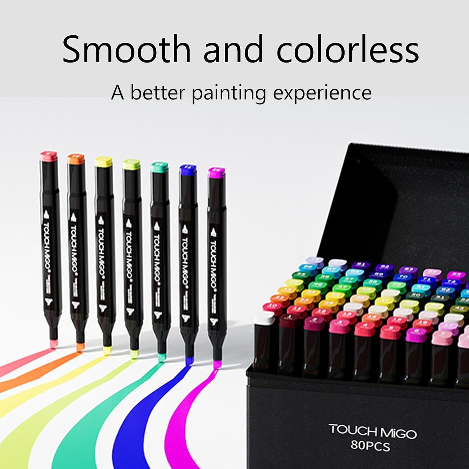 Jeyssui 80 Colors Alcohol Markers, Art Drawing Markers Set for Adults Dual Tip Permanent Sketch Markers,For Painting Sketching,Adult image number 1