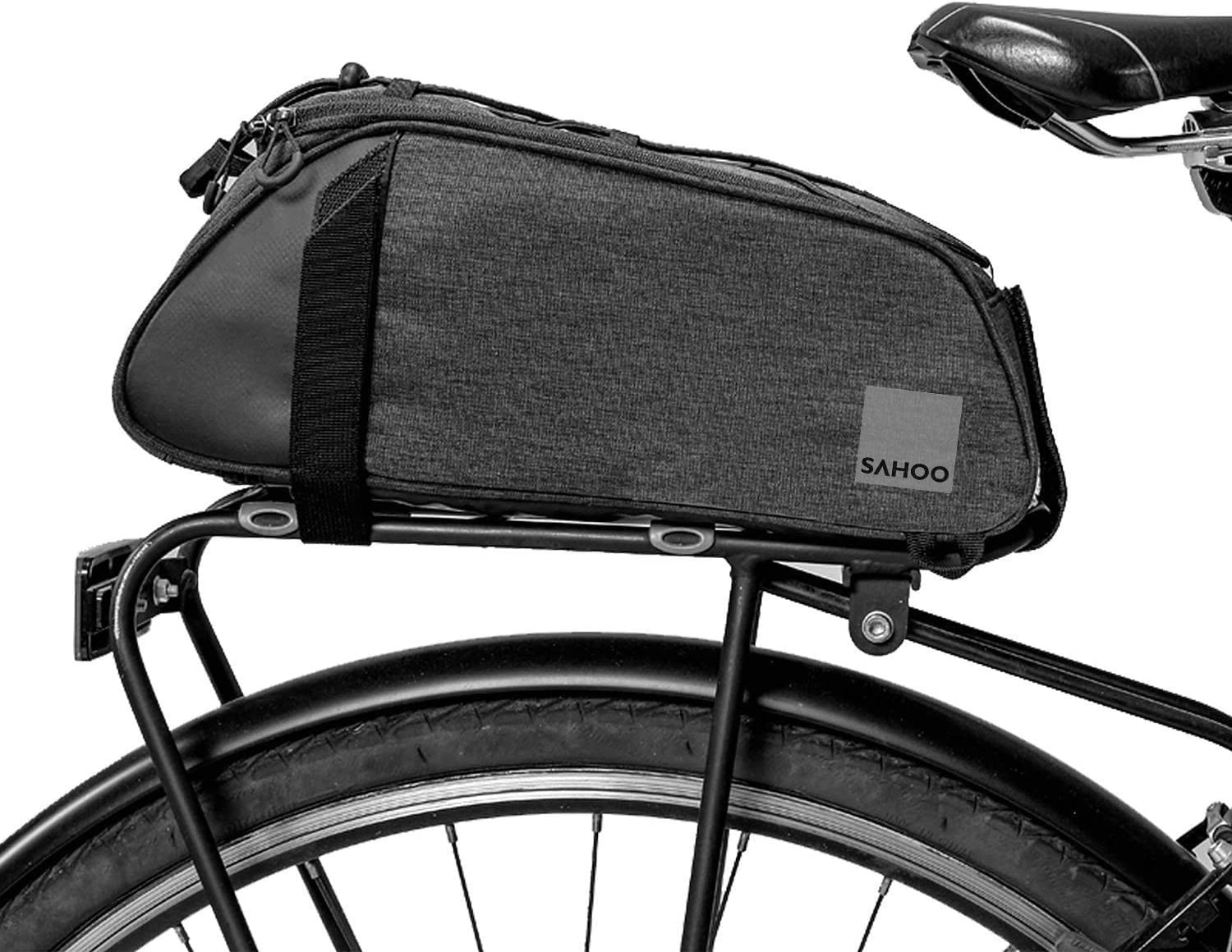 SAHOO Top Pannier Rack Bike Trunk Bag - 7L with Universal Fit Straps image number 3