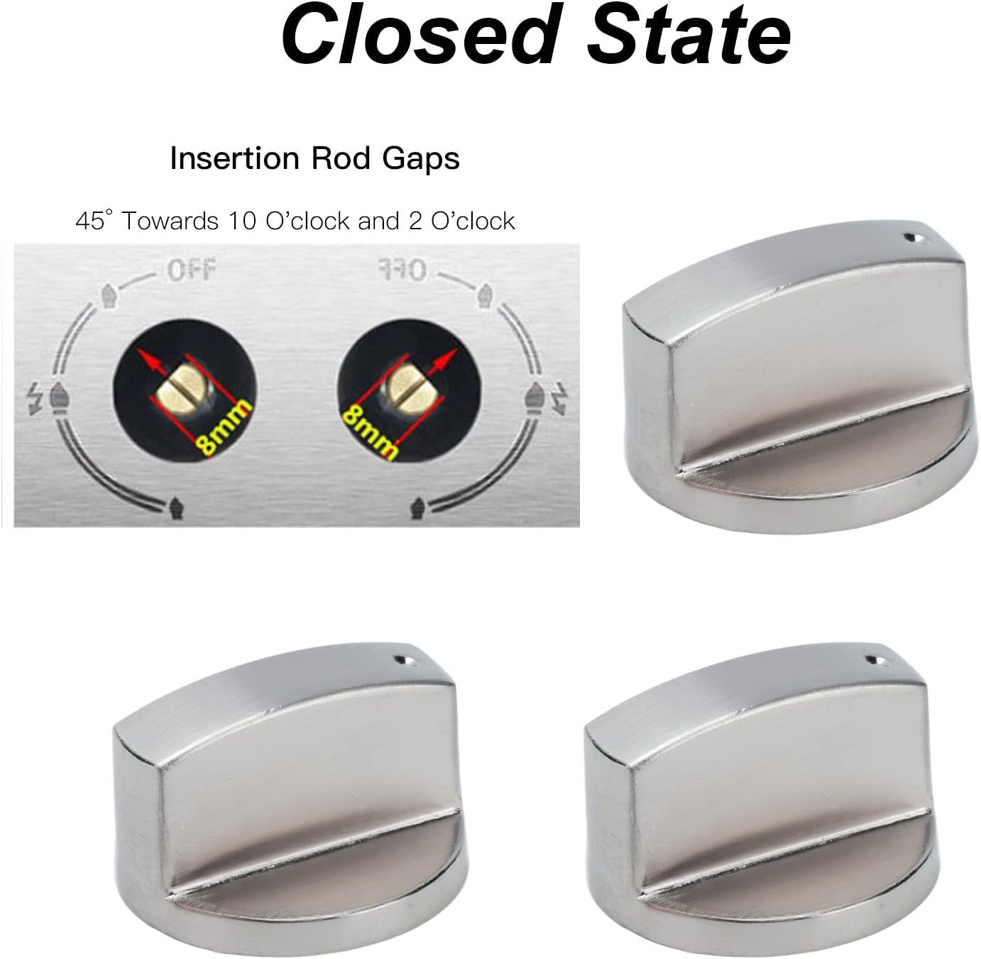 Cryfokt Zinc Alloy Replacement Control Knob, 6 Pieces for Gas Stove, Microwave Oven, Exquisite Workmanship for All Brand Models (45&deg; Switch) image number 3