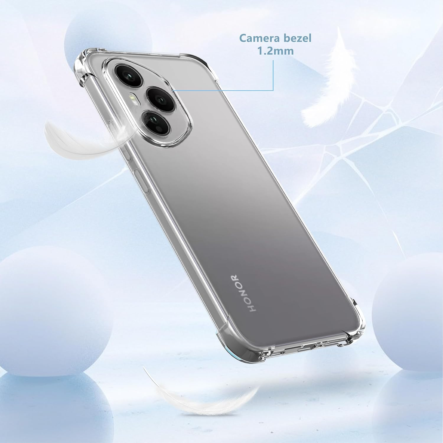 Anoowkoa TPU Case for Honor 400 Pro 5G Phone Case Clear with Built-In Camera Lens Protector Thin Transparent Protective Back Cover Soft Flexible Bumper Hybrid Silicone Case - Oneplus 15 image number 3