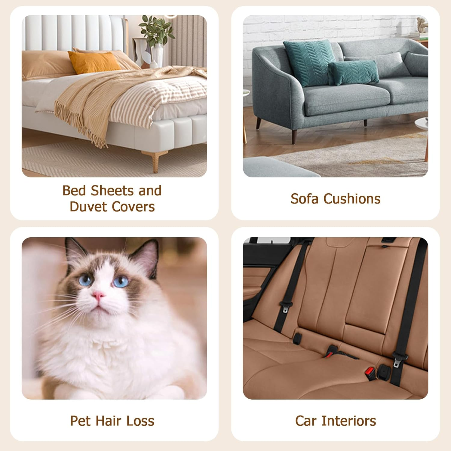 Pet Hair Remover Roller - Cat Hair Remover Brush Roller, Dog Fur Catcher, Reusable Self-Cleaning for Furniture, Laundry, Bedding, Carpet, Car Detailing, Clothes (Ear Model) image number 6