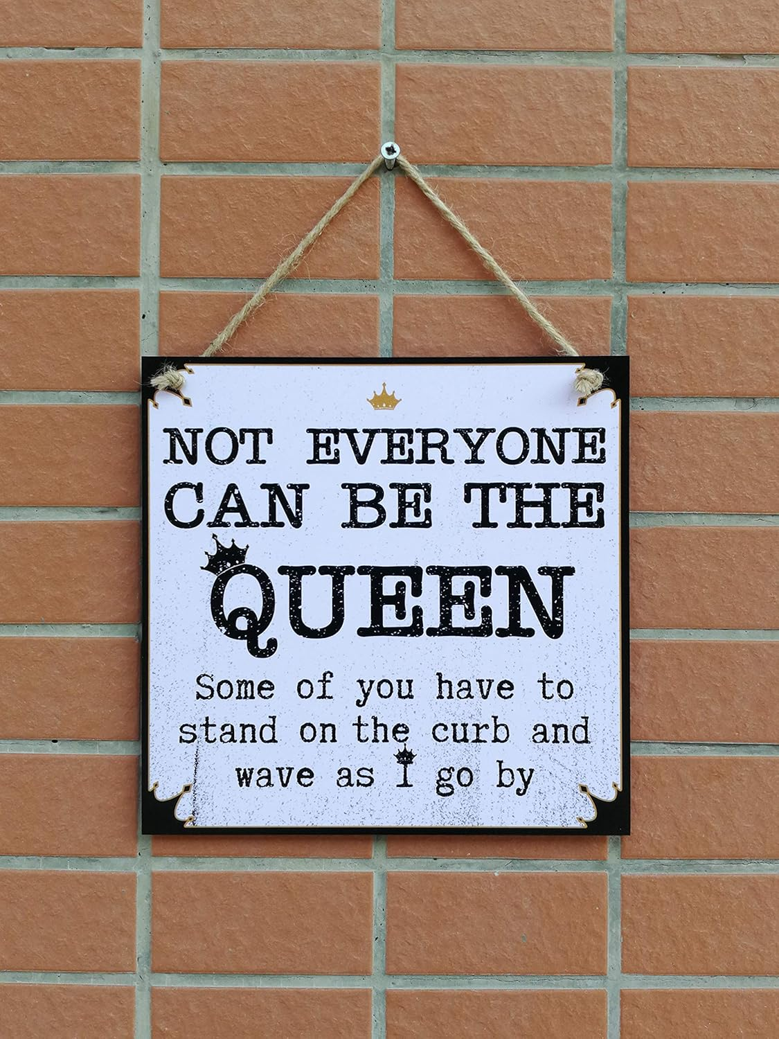 CARISPIBET Not Everyone Can Be the Queen | Home Decoration Sign Funny and Sassy Wall Art 8" X 8" image number 4