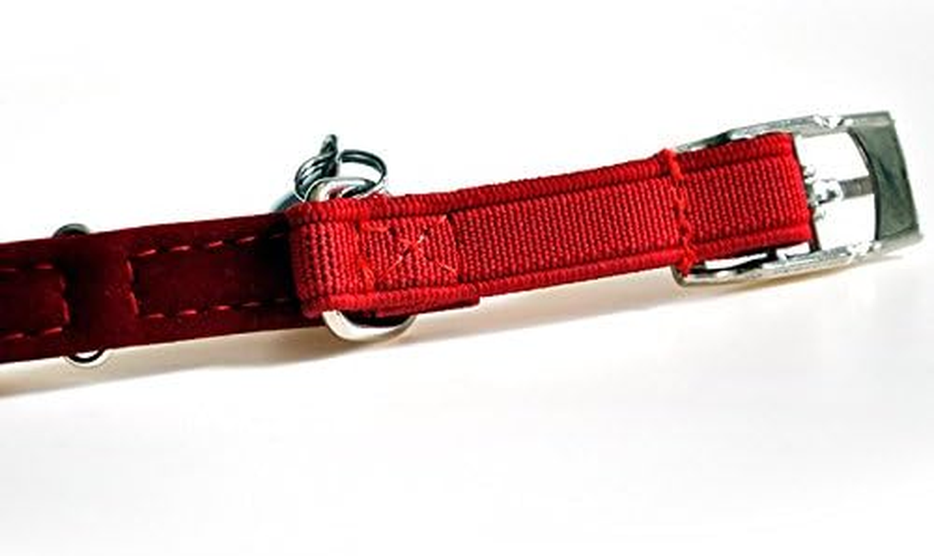 CHUKCHI Soft Velvet Safe Cat Adjustable Collar Bling Diamante with Bells,11 Inch for Small Dogs and Cats (Red)