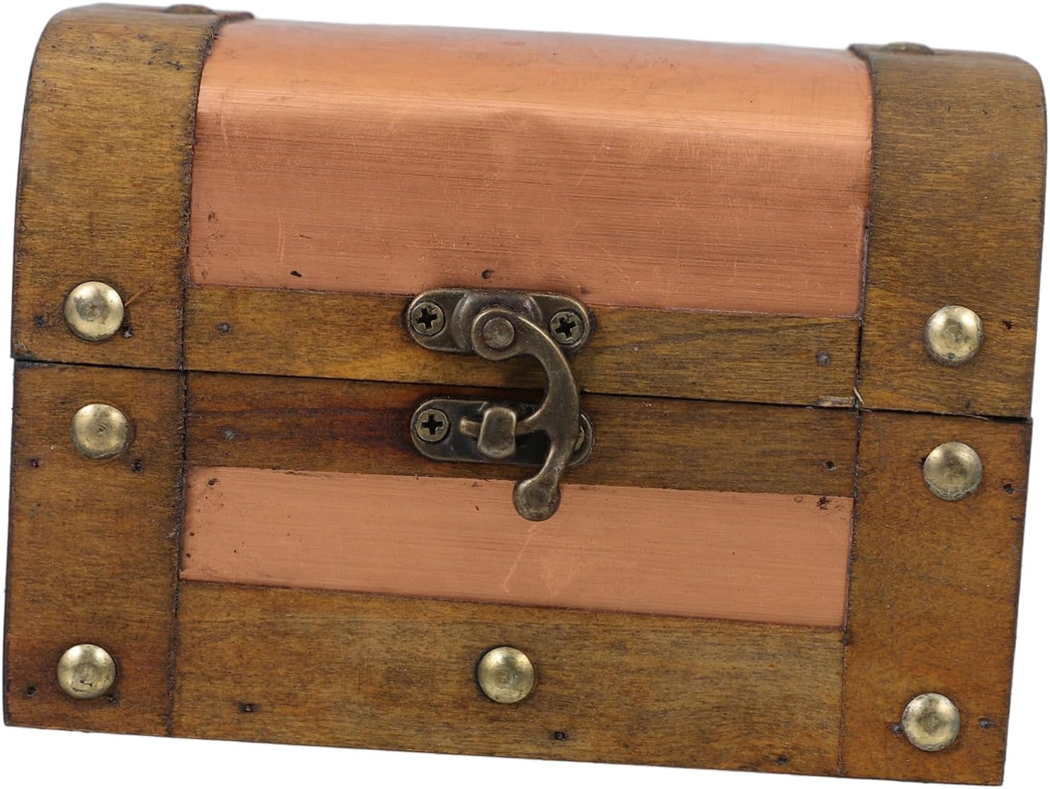 Alipis Wooden Storage Box Vintage Treasure Chest Lock Decorative Jewelry Storage Box Trinket Sundries Case Keepsake Container for Jewelry Small Items Desk image number 5