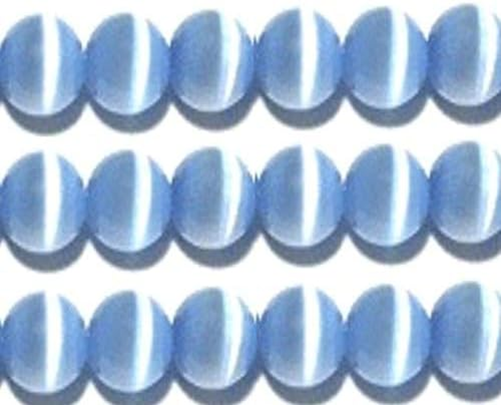 4Mm Cat'S Eye Bead Strands Grade "A" Fiber Optic, 32 Colors to Choose from (Rainbow) - Blue image number 3