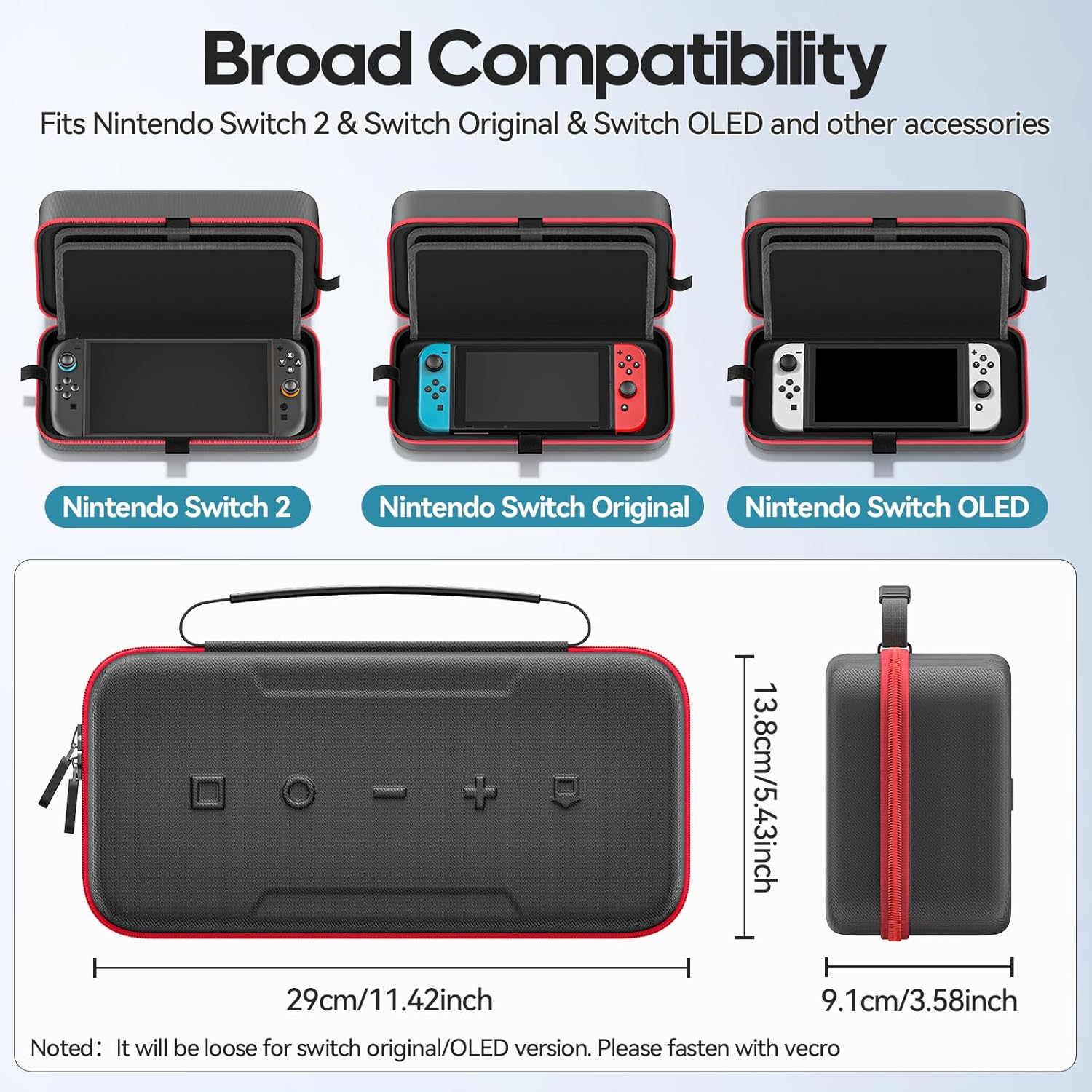 Kytok Switch 2 Case Compatible with Nintendo Switch 2 & Original & OLED Version, Custom Spot for Joycon 2 & AC Adapter, Portable Travel Switch 2 Carrying Case Bag for 28 Games & Switch Accessories image number 1
