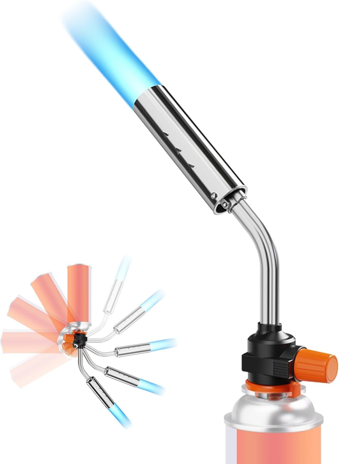 FOJI Gas Burner, Gas Blow Torch,Flame Adjustable, Butane Blow Torch, 360&deg; Omni-Directional Use for Cooking, Bbqs, Camping, Sweets Making, Charcoal Fire, Roasting, Welding Soldering (Fuel Not Included) image number 4