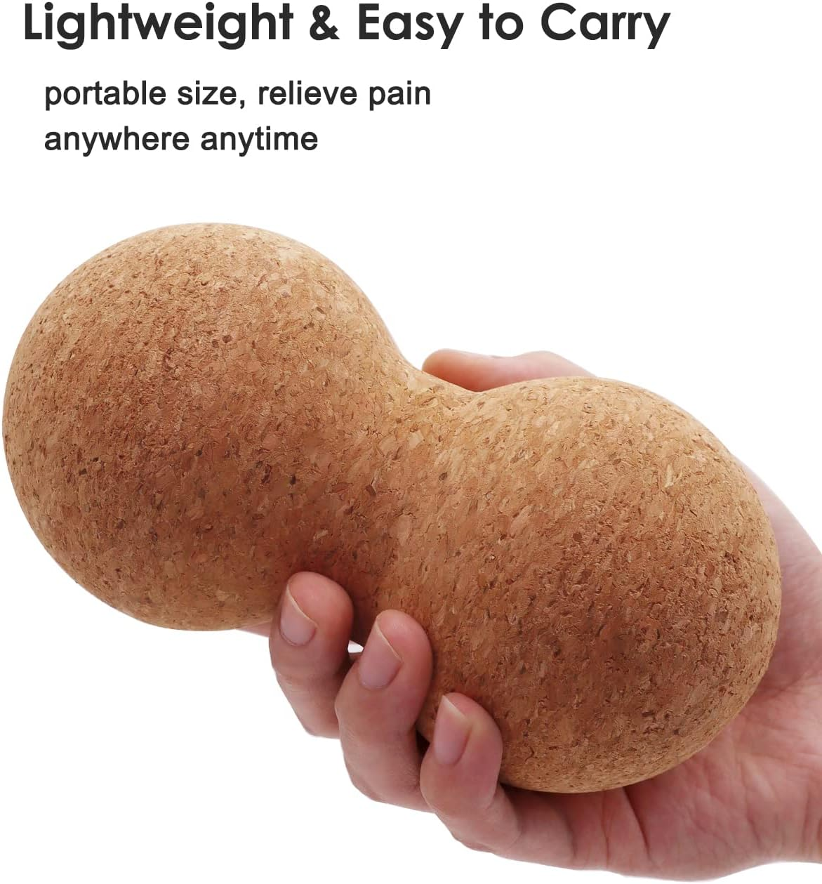 Cork Peanut Massage Ball, Peanut Double Lacrosse Massage Ball for Deep Tissue Muscle Massage, Myofascial Release, Trigger Points, Muscle Knots, and Yoga Therapy