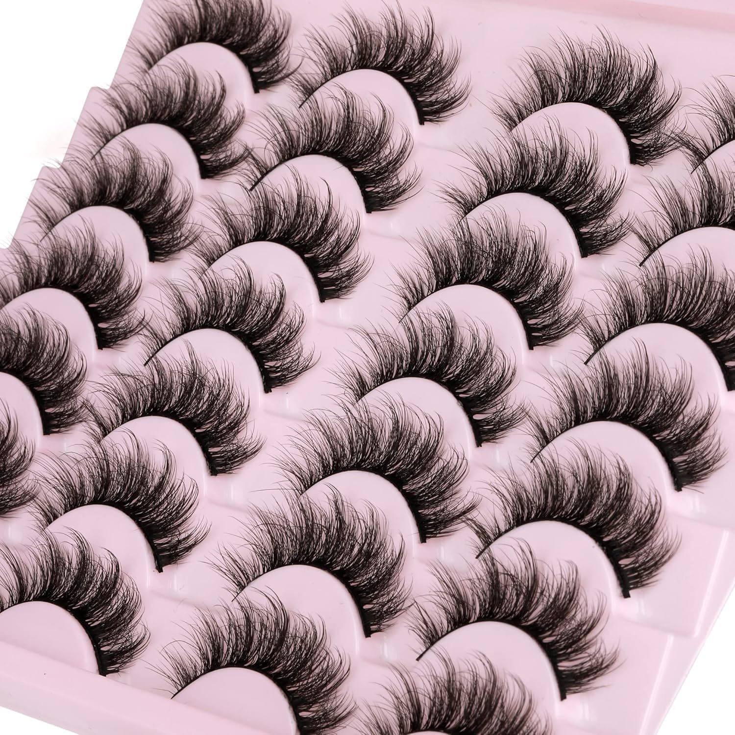 14 Pairs Wispy Mink Lashes Fluffy Eye Lashes, Natural Look 5D Volume 16Mm Fake Eyelashes, Makeup Tools Eye Lashes image number 5