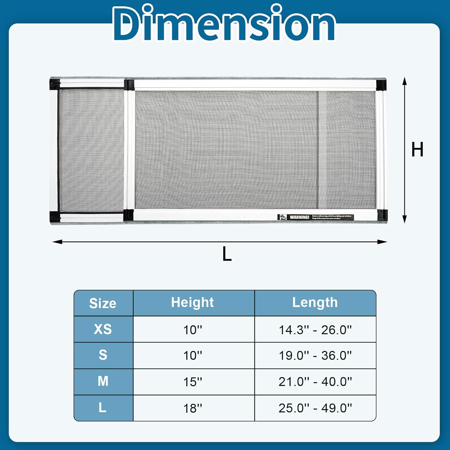 Yoochee Expandable Window Screen, 2 Pack Adjustable Window Screen (10" H X 19" - 36" W) - Small Replacement Window Screens with Frame, Durable Replacement Screen for Window image number 5