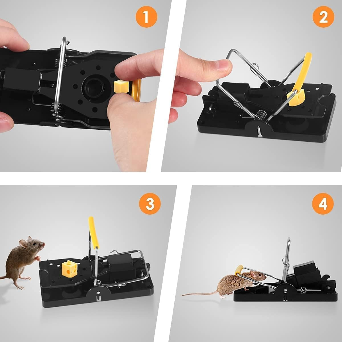 Reusable Quick Kill Mouse Traps &ndash; Instant Effective Indoor & Outdoor Plastic Mice Traps for Fast Rodent Control, Humane & Easy to Set（8Pcs ） image number 5