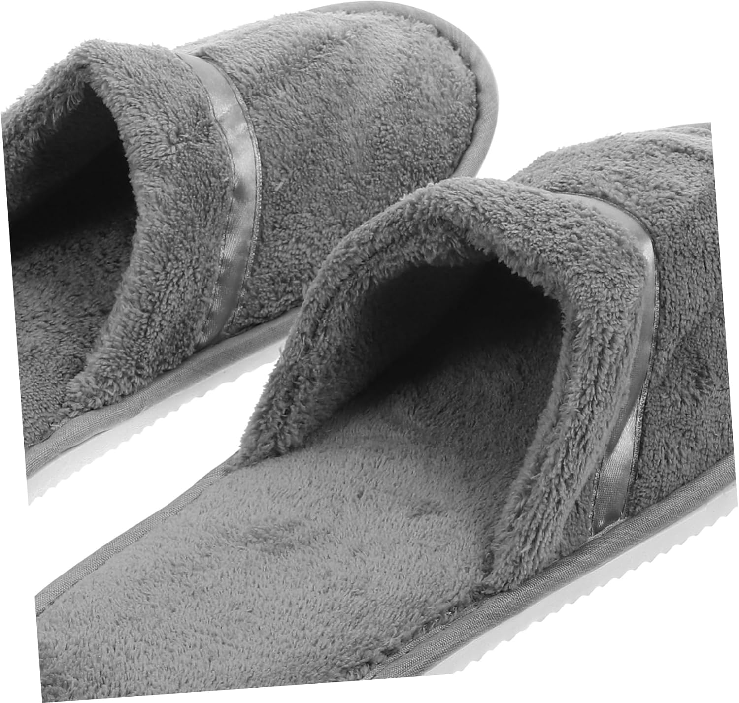 OATIPHO 2Pairs Women Fluffy Slippers Hotel Unisex Fleece Spa Slippers Breathable Bathroom Guest image number 5