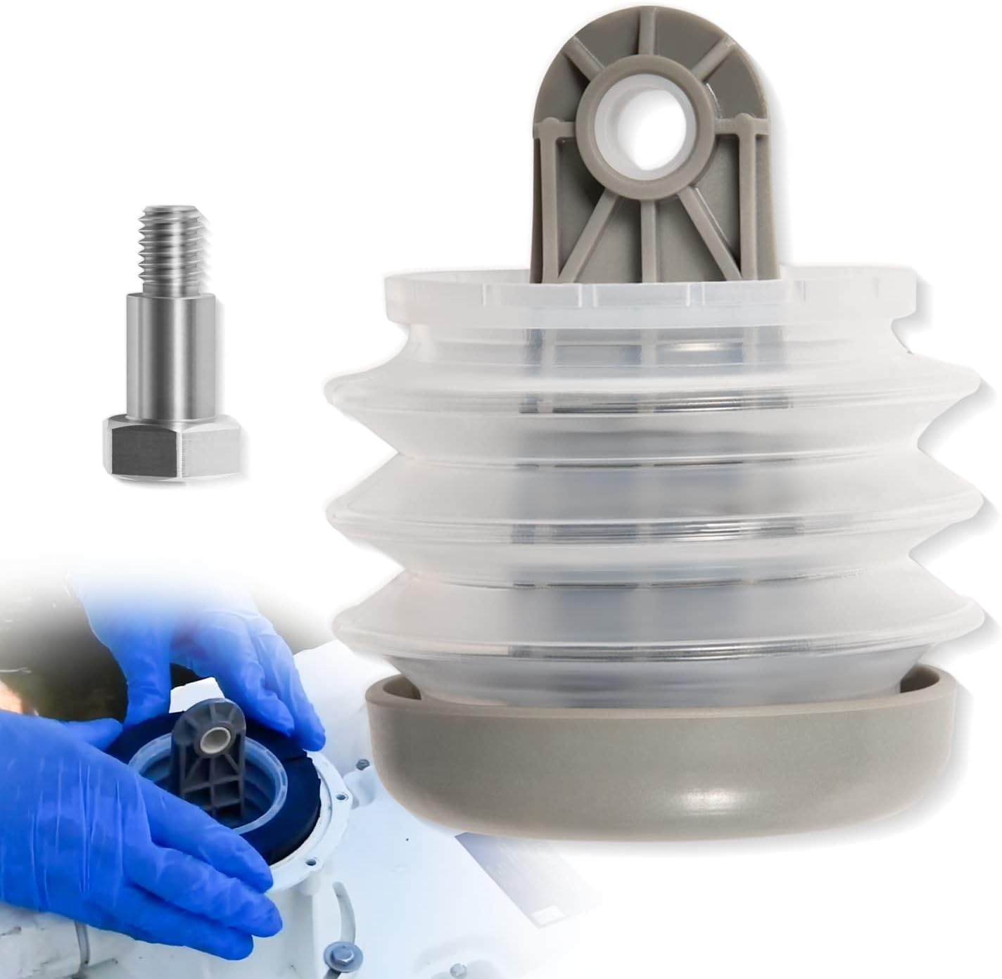 385230980 Pump Bellow Kit Toilet Pump Bellows S/T Pump Kit Fit for Dometic/Sealand VG & VHT Series, Vacuflush S Series, J Series Vacuum Pump & T Series Discharge Pump, Including Bushing and Bolt image number 2