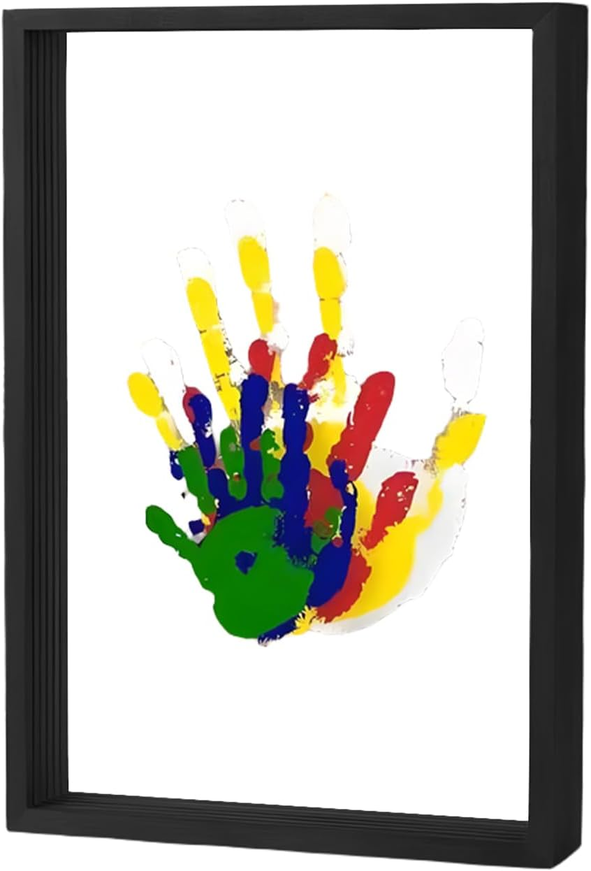 Family Handprint Kit, Family Keepsake Frame, Creative Wooden Frames, Multipurpose Paw Print Frame, Parent Child Interaction Handprint Set for Home Decoration