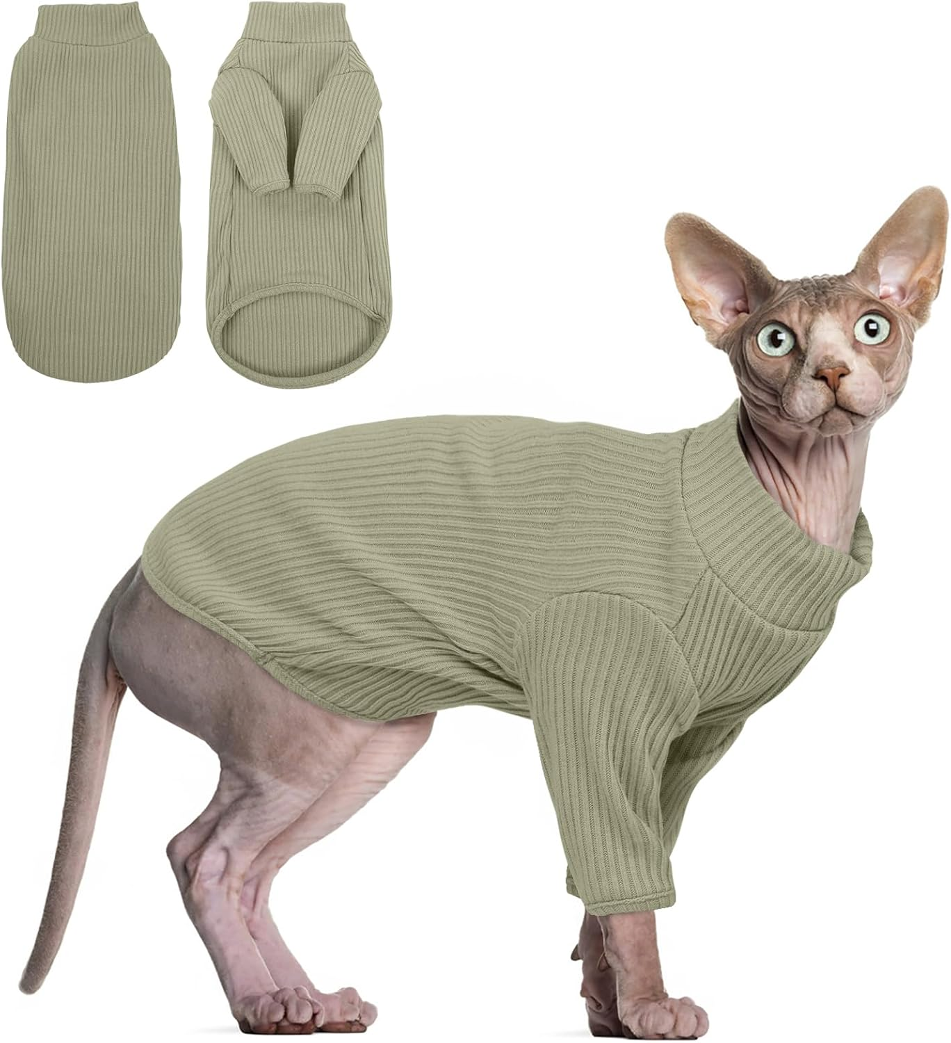 Hjyokuso Cat Clothes, Sphynx Cat Clothing, Cat Jumper Pink, Cat Jumpers for Cats Only, Kitten Clothes Jumper, Breathable Cat Pyjamas, Warm Cat Coat, Cat Sweater, Cat Vest for Sphynx,Cornish Rex - L