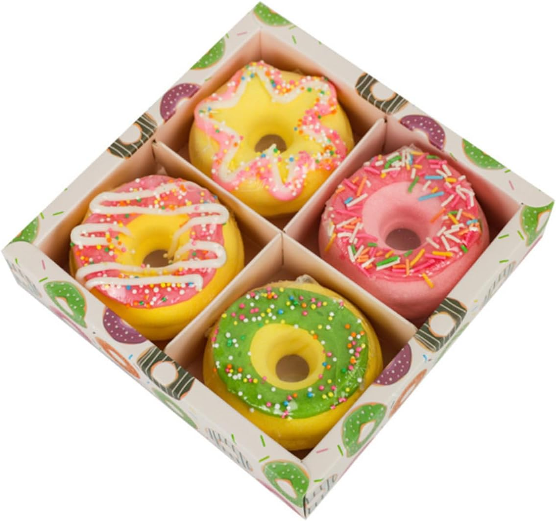 MERRYHAPY 4Pcs 100G Doughnut Shape Bath Balls Assorted Natural Bath Salts for Spa and Relaxation Moisturizing for Ages Random Style image number 3