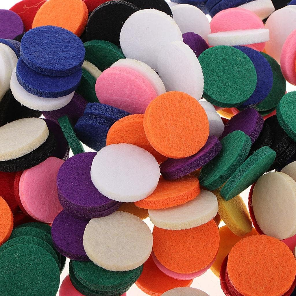 Perfeclan 200 Pieces Lots Car Vent Aromatherapy Essential Oil Diffuser Locket Air Freshener Pendant Necklace Jewelry Refill Felt Pads 21Mm - 11 Colors to Choose - Mixed image number 4