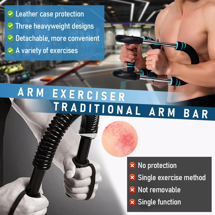 Twister Arm Trainer, Adjustable Hotwave Arm Trainer, Portable Chest Trainer for Men & Women, Detachable Power Twister Bar for Home Chest Workout Equipment image number 2