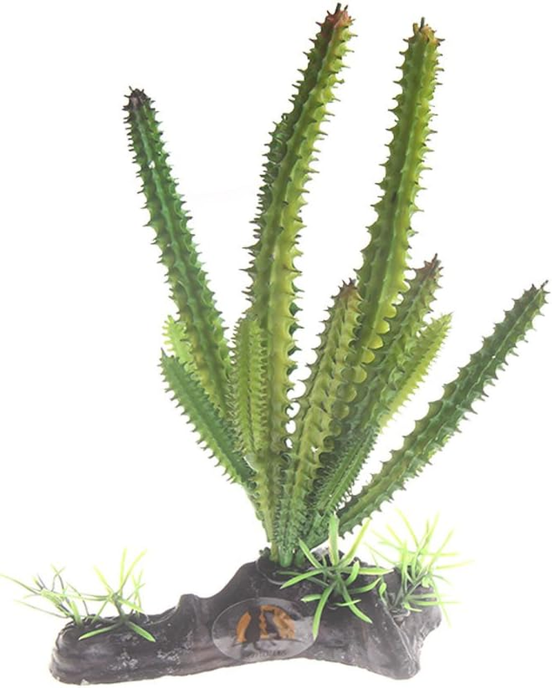 Emours Cactus Plastic Plant Aquarium Ornament Fish Tank Desert Reptile Decoration image number 2
