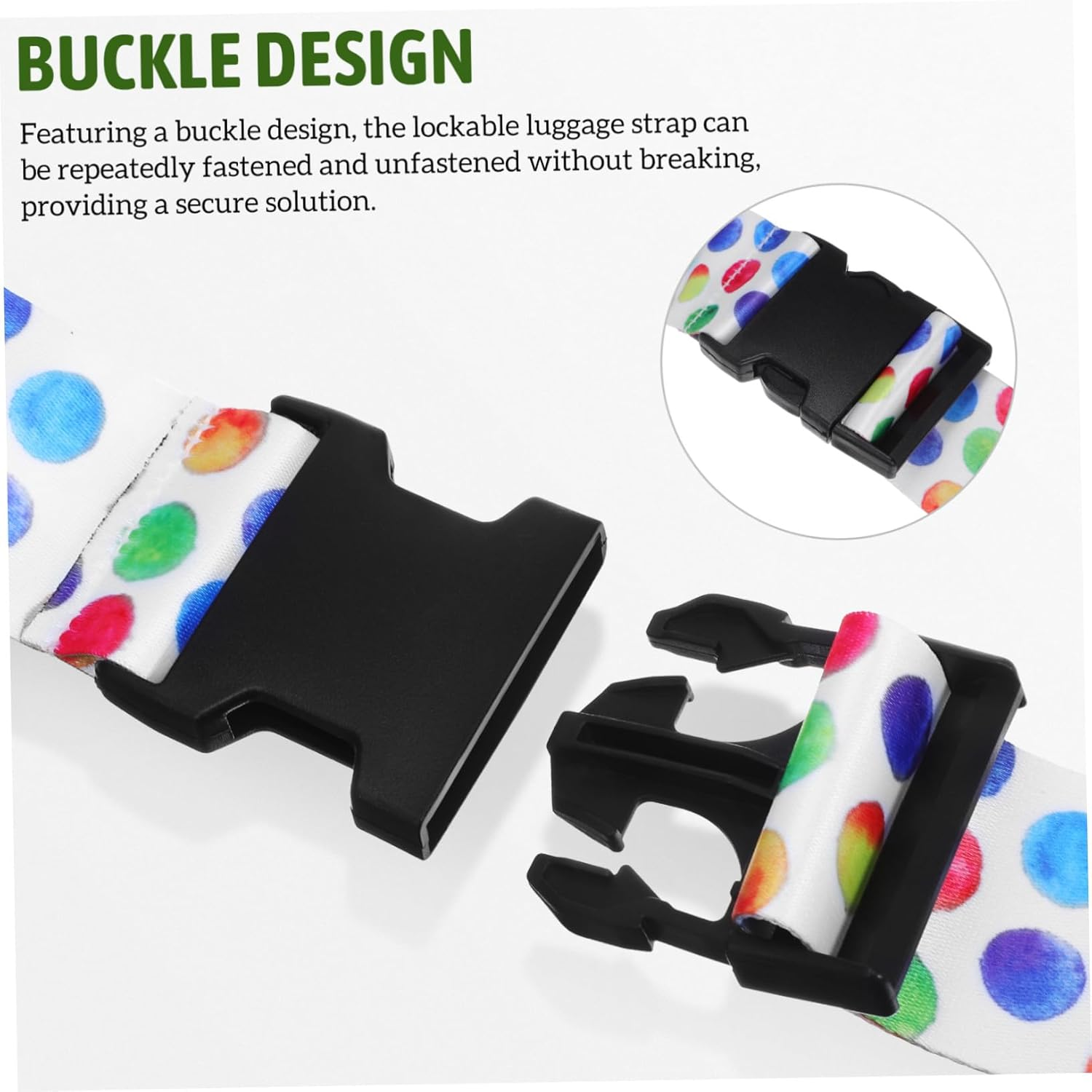 HOUDERCO Adjustable Luggage Strap with Lock Lightweight Polyester Travel Belt for Suitcases Accessory Fit for Various Bags image number 2