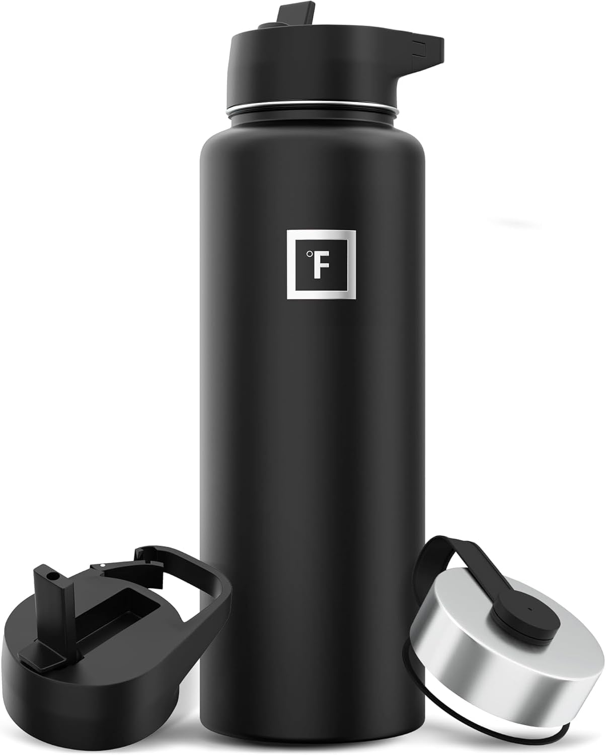 IRON &deg;FLASK Sports Water Bottle - 40Oz, 3 Lids (Straw Lid), Leak Proof - Stainless Steel Gym & Sport Bottles for Men, Women & Kids - Double Walled, Insulated Thermos, Metal Canteen image number 7