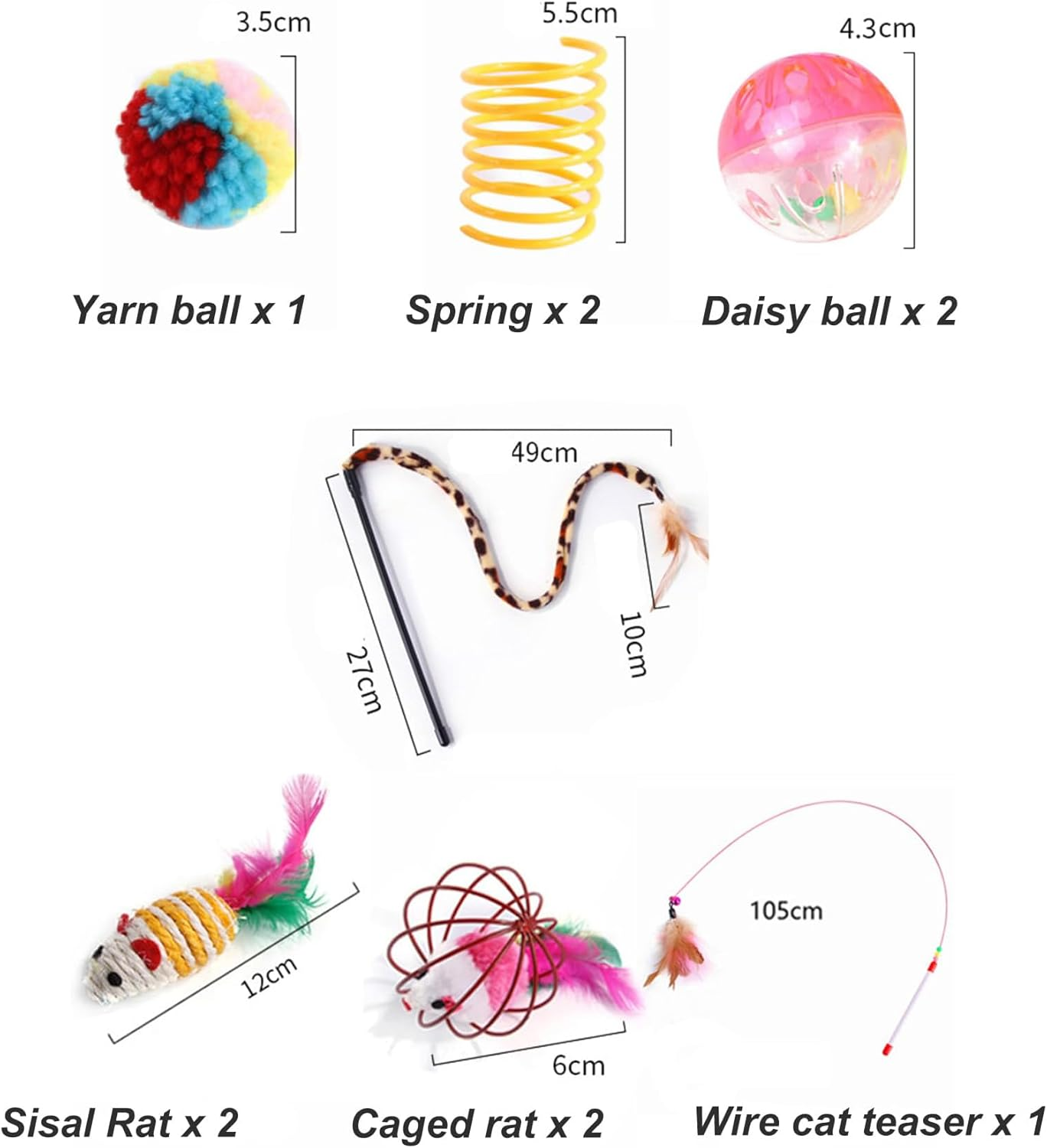 Cat Toys, Kitten Toys Cat Toys for Indoor Cats, Cat Toy Bulk Bundle, Include Cat Springs, Cat Wand, Cat Tunnel, Cat Teaser, Feather, Crinkle Balls for Cats, Cat Toy Mouse, Cat Tunnels for Indoor Cats image number 1