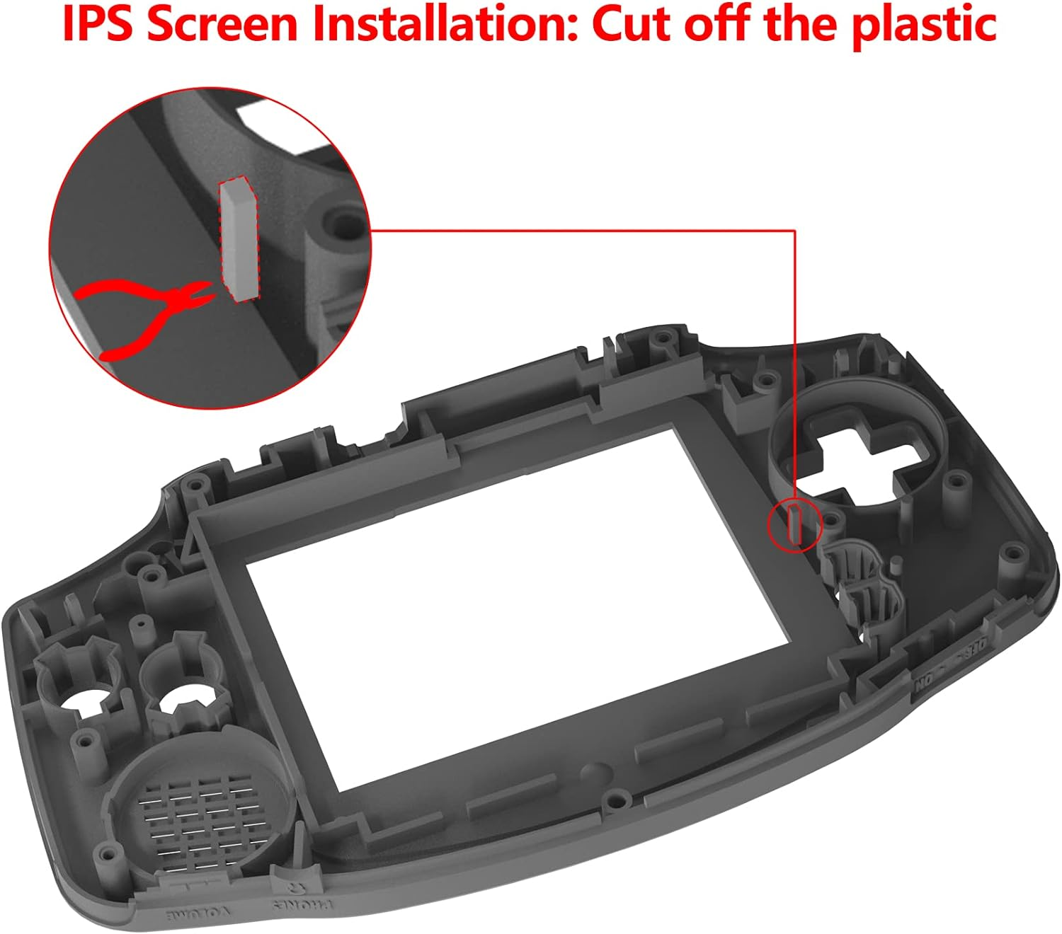 IPS Ready Upgraded Extremerate Black Soft Touch Replacement Shell Full Housing Cover & Black Screen Lens for Gameboy Advance - Compatible with Both IPS & Standard LCD - without Console & IPS Screen image number 6