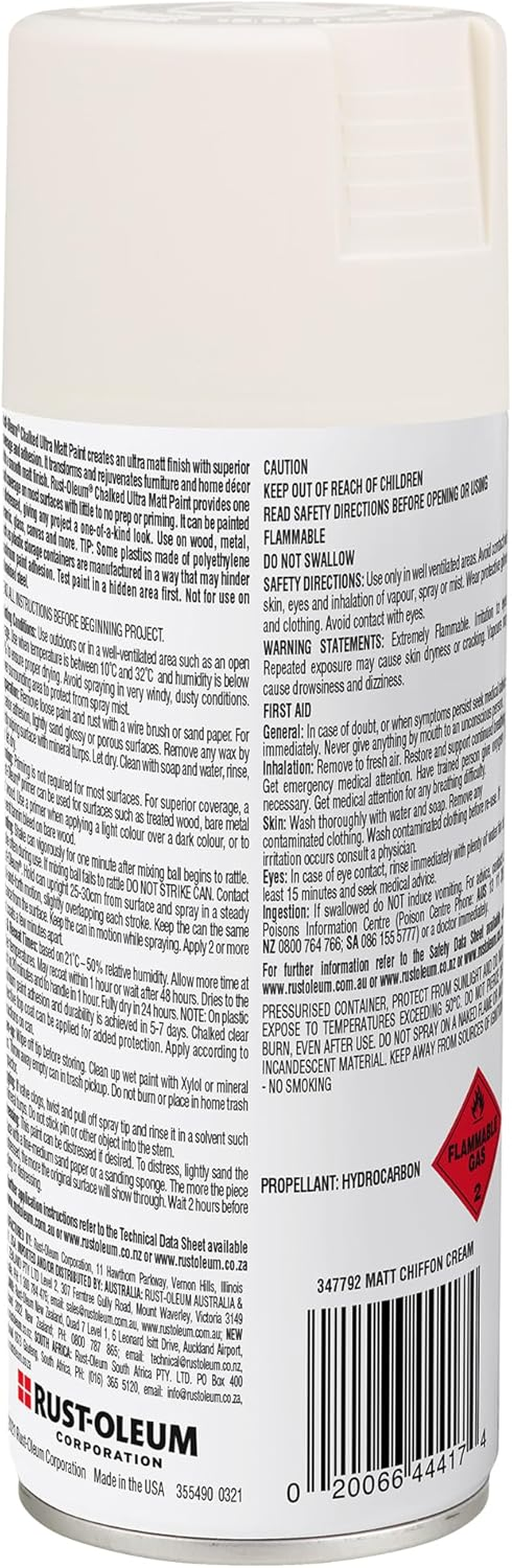 Rust-Oleum Chalked Ultra Matte Spray Paint, Chiffon Cream, 340 G | Velvety Smooth Finish for Furniture, Home D&eacute;cor & DIY Projects image number 6