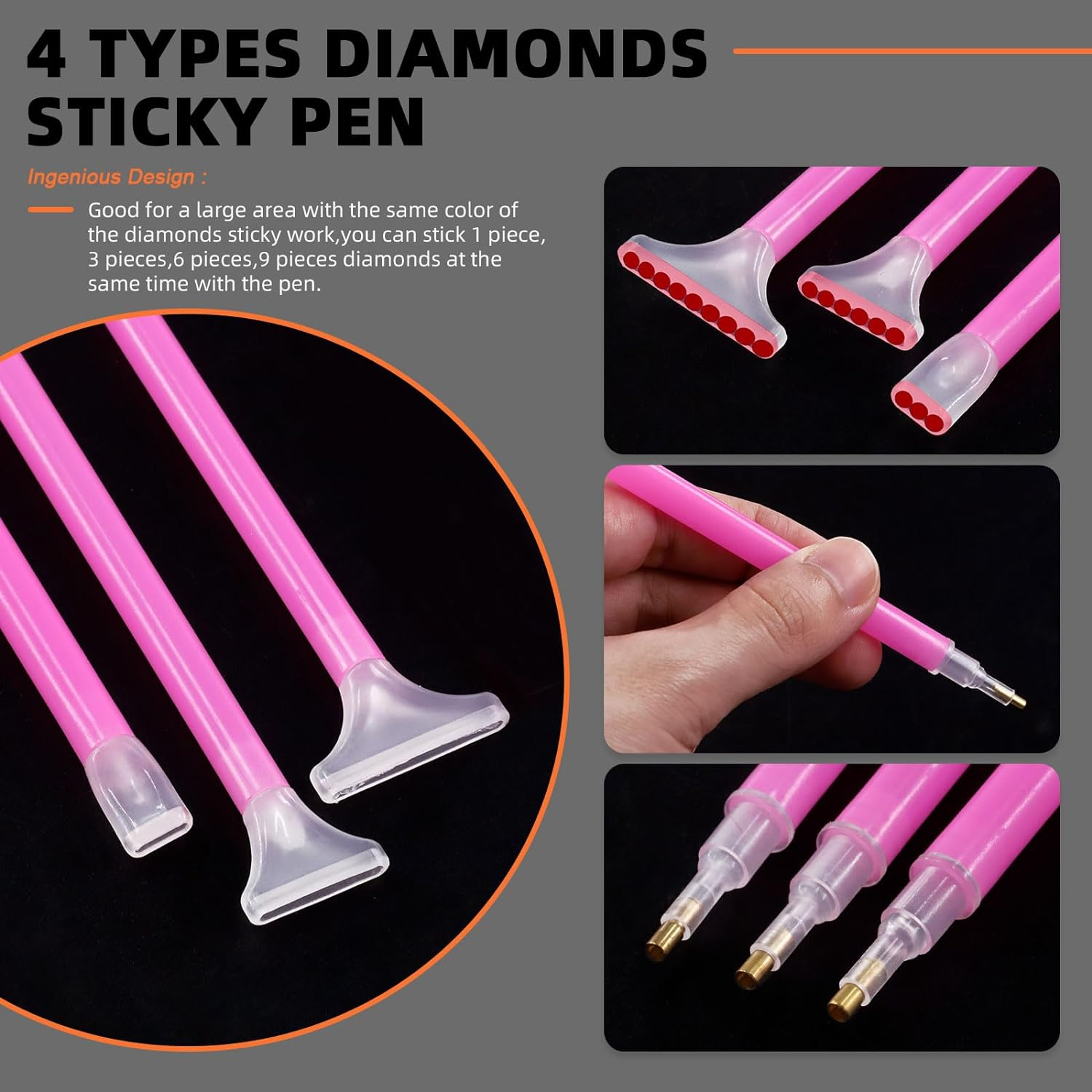 Tanstic 23Pcs DIY Diamond Painting Tool Kit, 5D Diamond Painting Tool, Diamond Art Tools and Accessories with Diamond Painting Roller and Diamond Embroidery Box for Adults or Kids Diamond Art Crafts image number 3