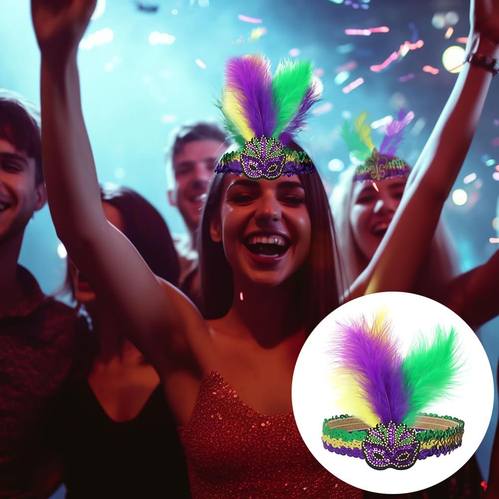 Carnival Headpiece, Colourful Feather Hair Bands, Feather Headband, Wedding Headpiece, Women'S Parrot Costume, Colourful Feathers Fascinator image number 5