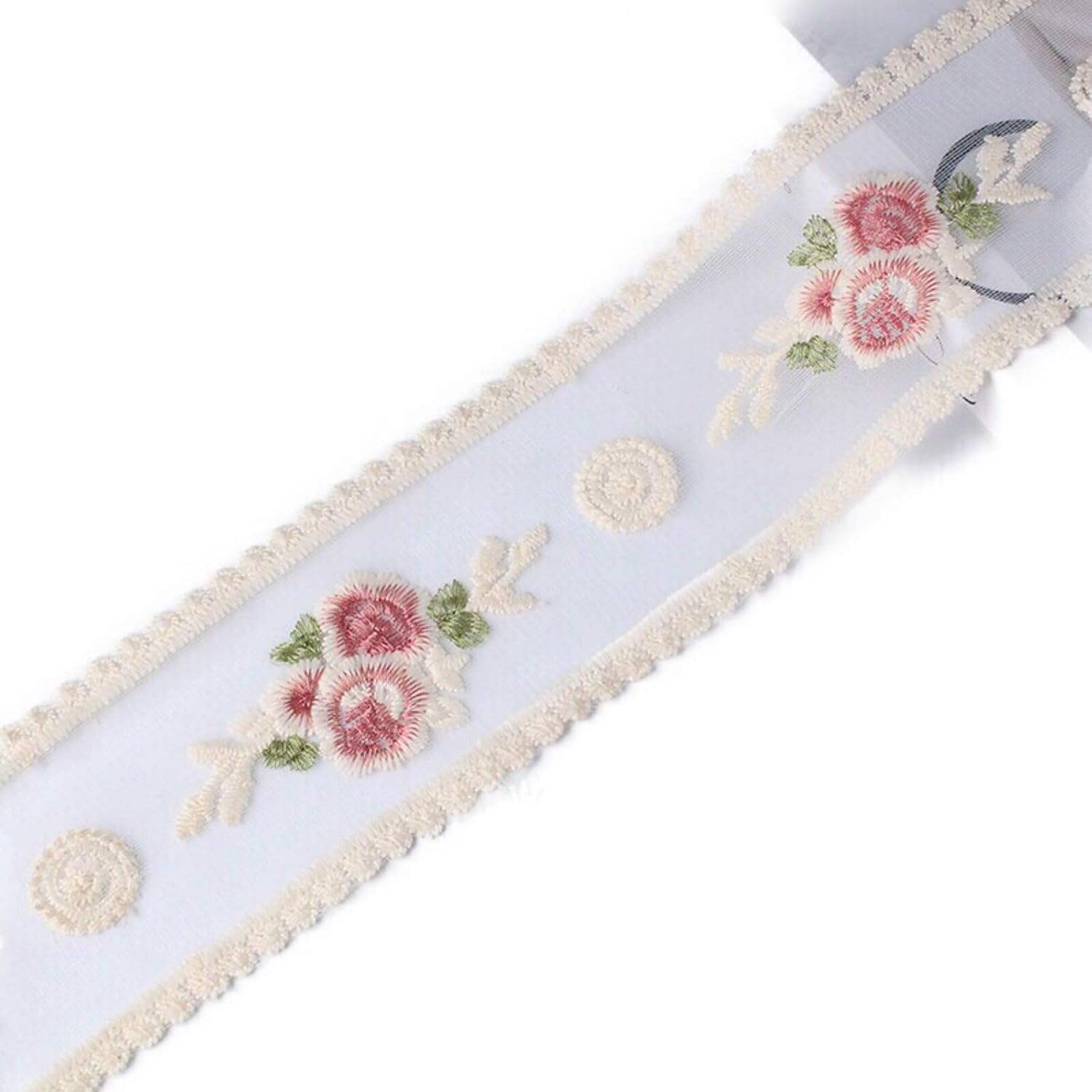 Lace Trim Ribbon, Delicate White Floral Ribbon for Wedding/Bridal Decoration, DIY Craft Sewing, Home Decoration, 5 Yards