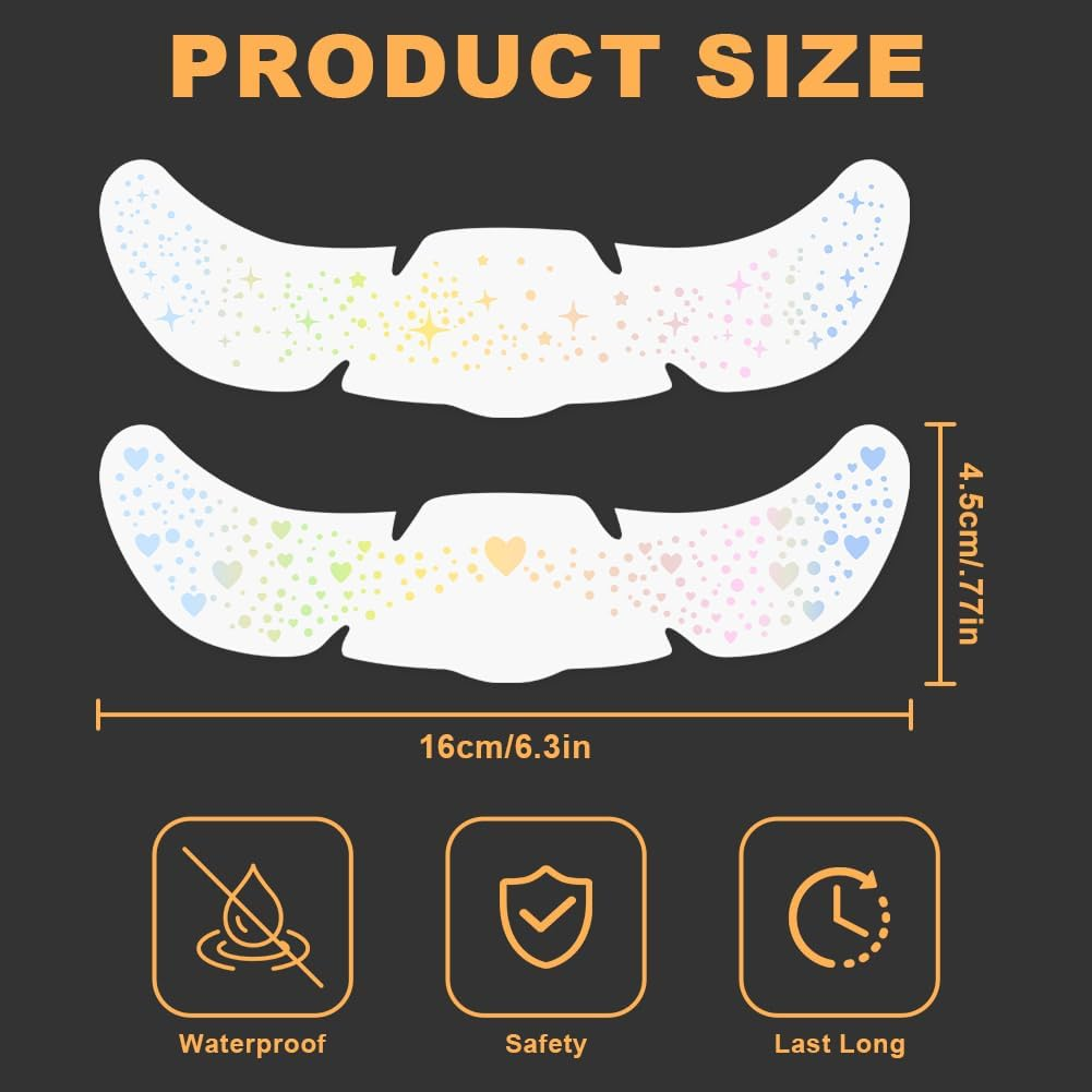 LOPHE Glitter Freckles Tattoo Face, Pack of 12 Temporary Face Tattoos, Glitter Freckles Golden Tattoo Film, Waterproof, for Festival, Party, Halloween, Carnival image number 3